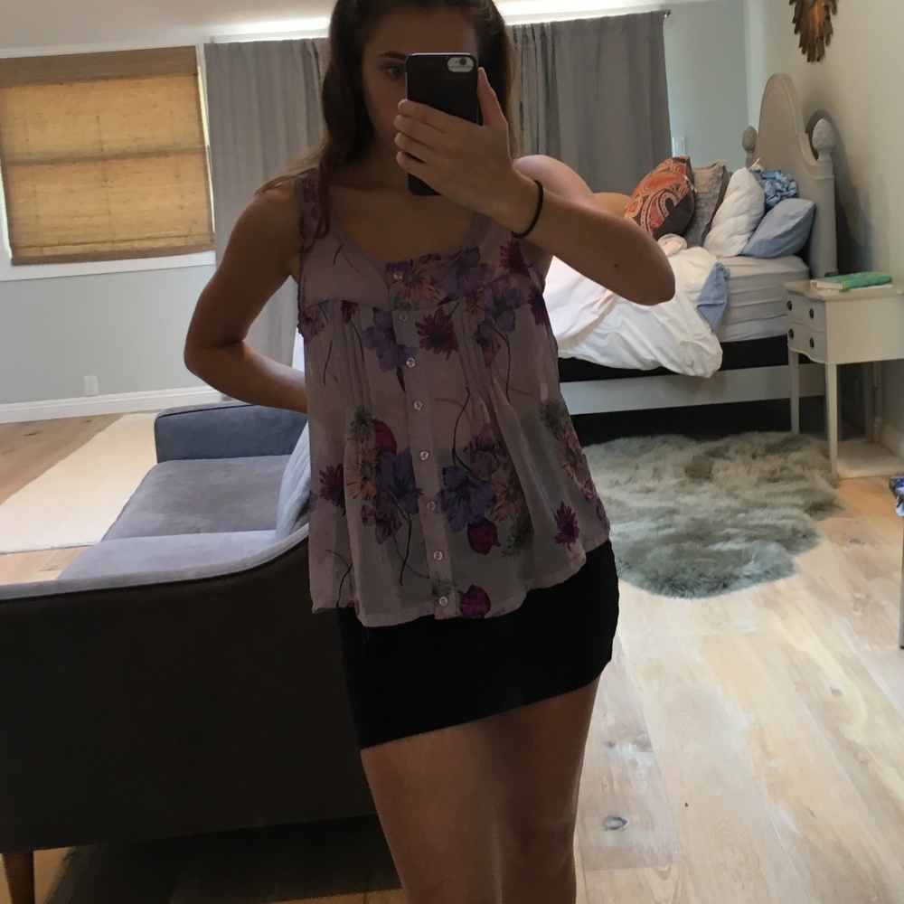 flowy, sheer, purple tank top